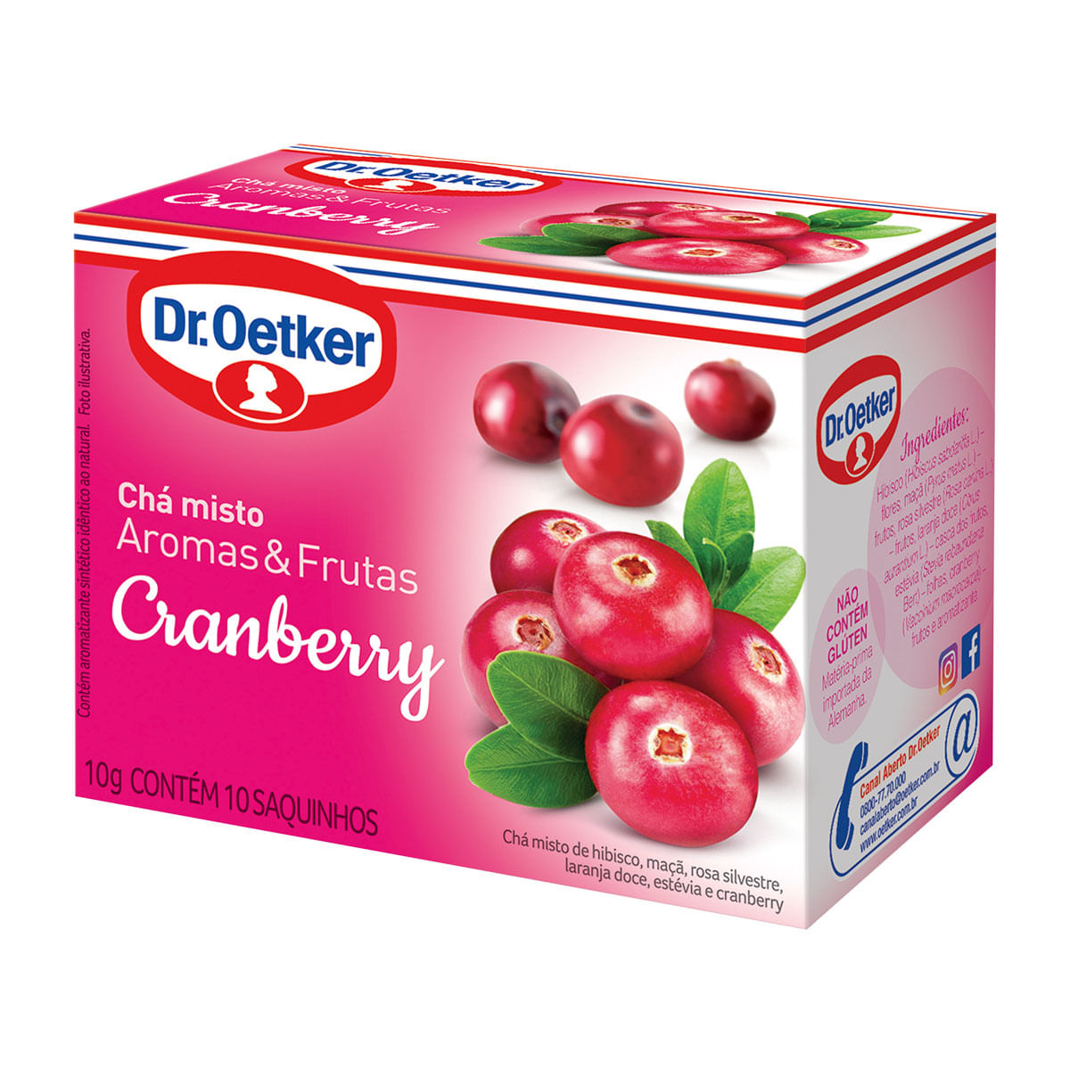 Chá Misto de Cranberry Dr. Oetker Aromas e Frutas 10 Sachê