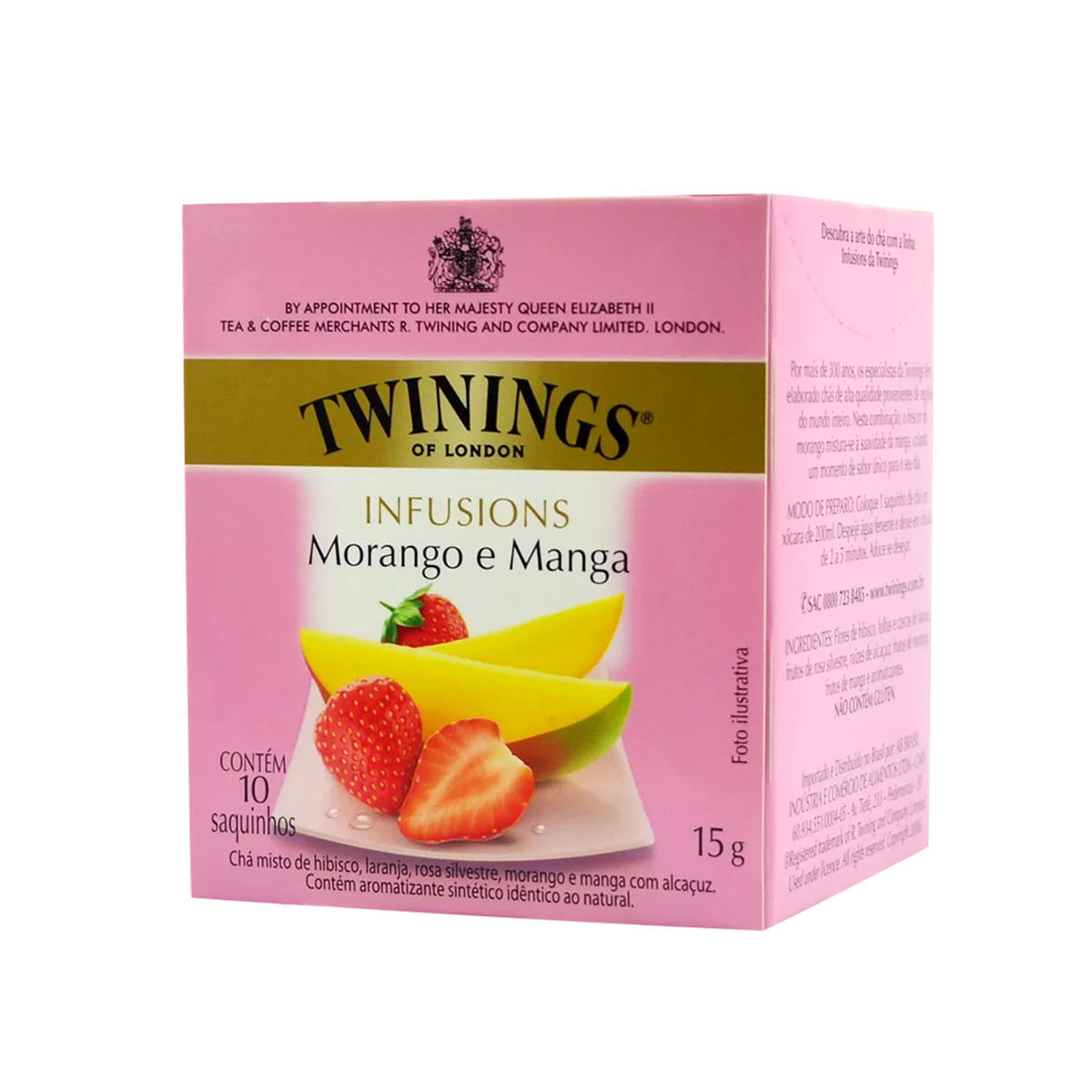 Chá de Morango e Manga Twinings Caixa com 10 Sachês