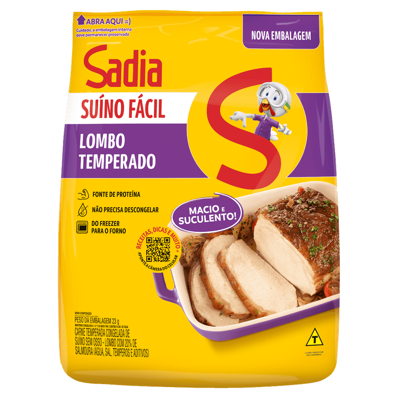 Lombo Suíno Congelado Sadia Fácil 750g