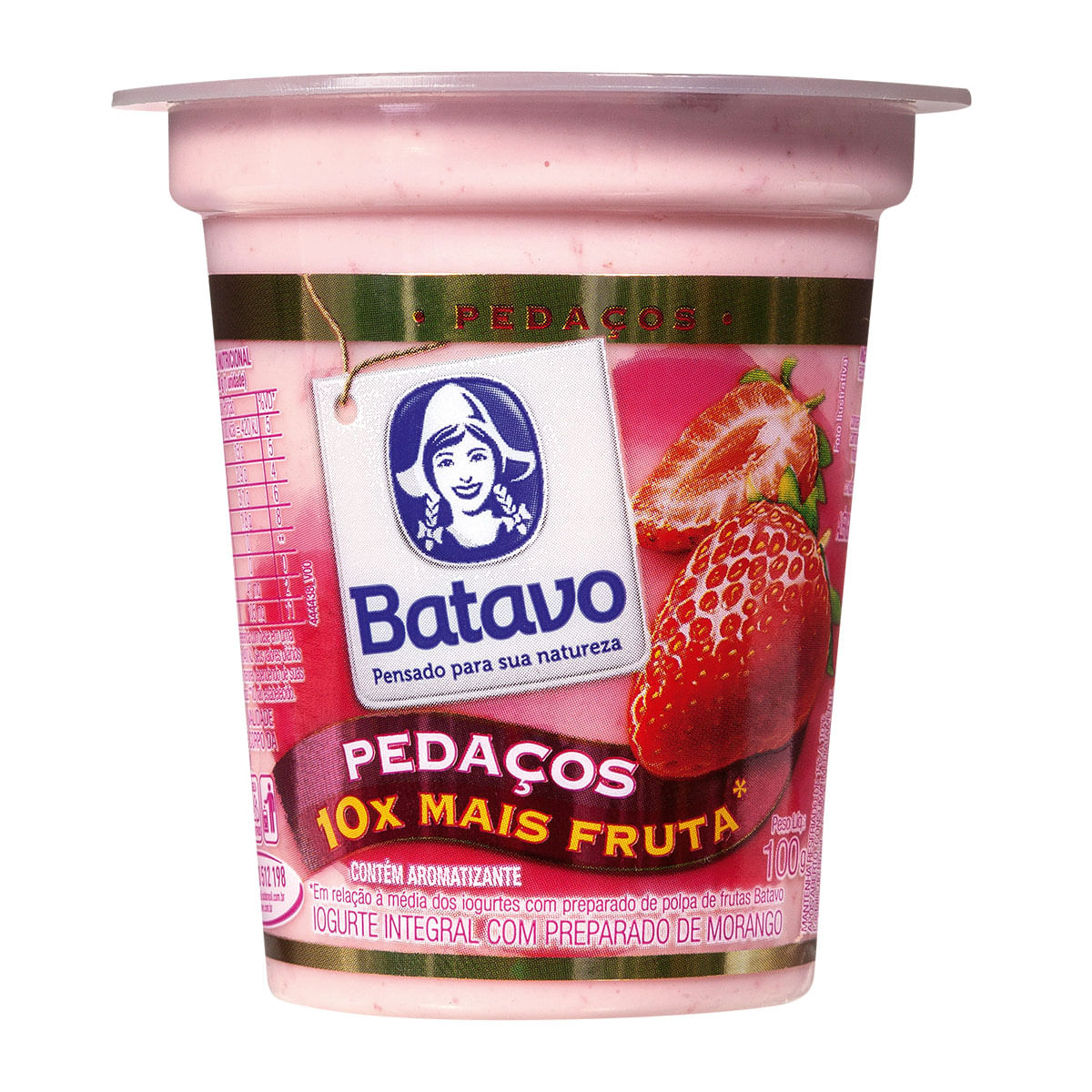 Iogurte Integral Batavo Pedaços Morango 100g