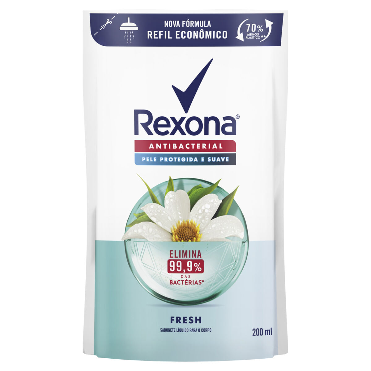 Refil para Sabonete Corporal Rexona Antibacterial Fresh 200ml