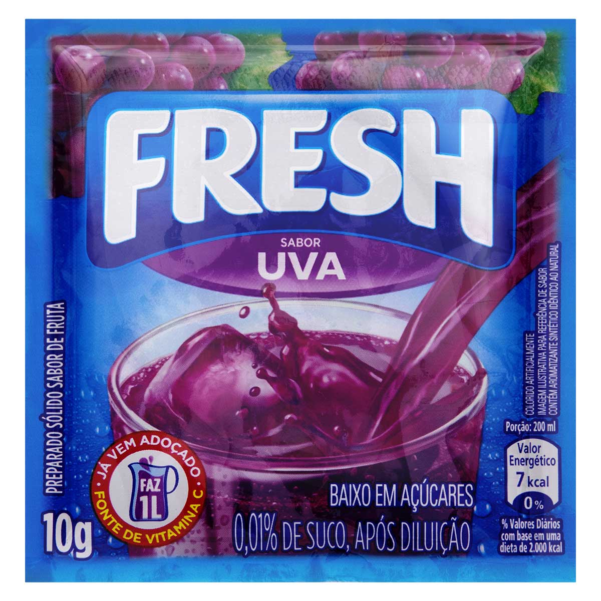 Refresco em Pó Uva Fresh Pacote 10 g