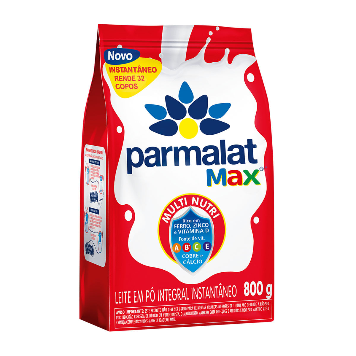 Leite Integral em Pó Instantâneo Parmalat Max 800g