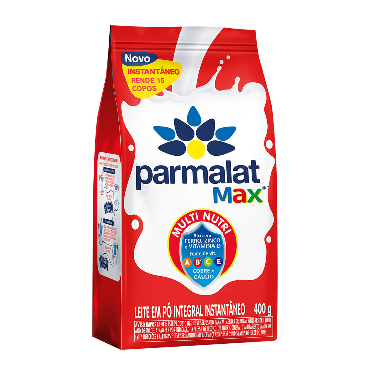 Leite Integral em Pó Instantâneo Parmalat Max 400g