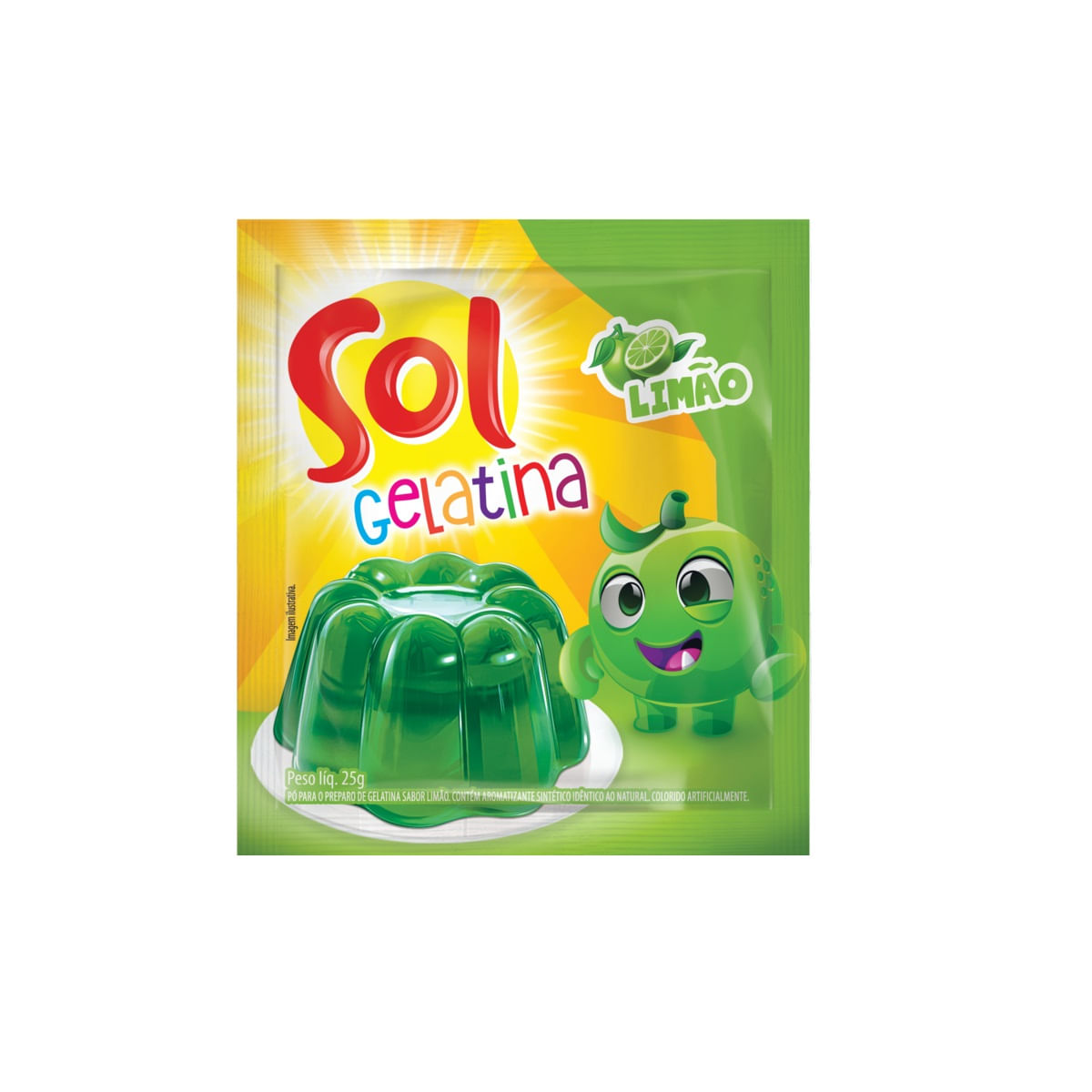 Gelatina Sabor Limão Sol 25g