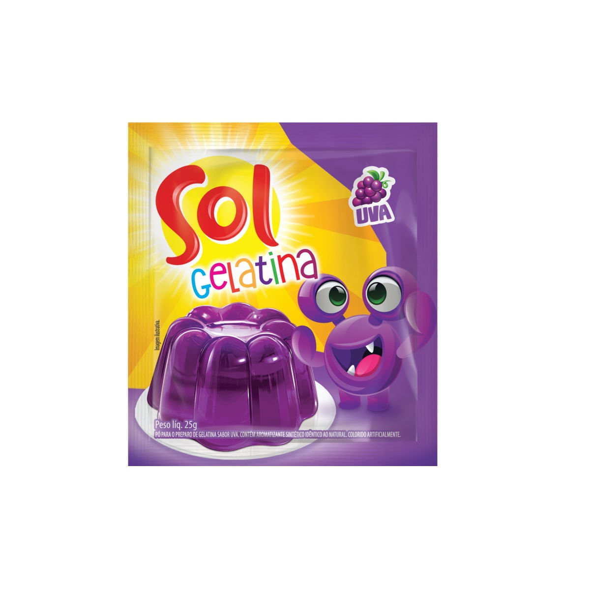 Gelatina Sabor Uva Sol 25g