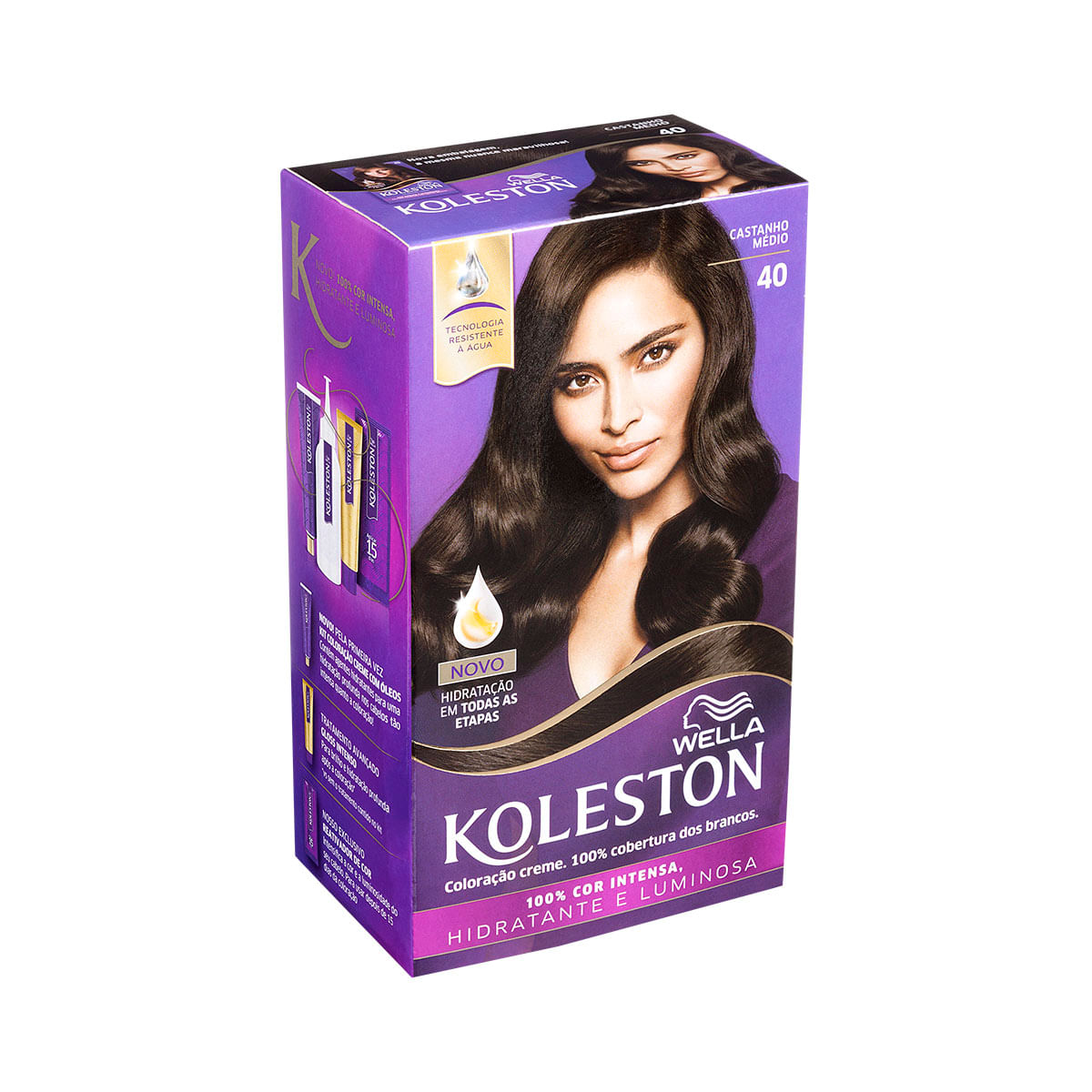 Kit tintura 40 castanho médio Wella Koleston