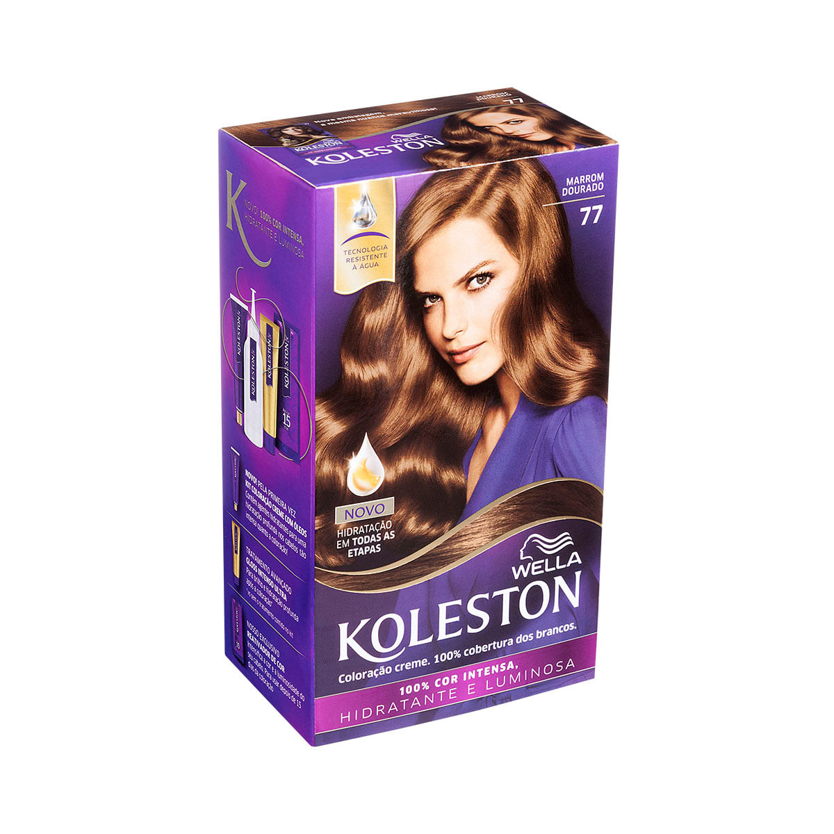 Kit tintura 77 marrom dourado Wella Koleston