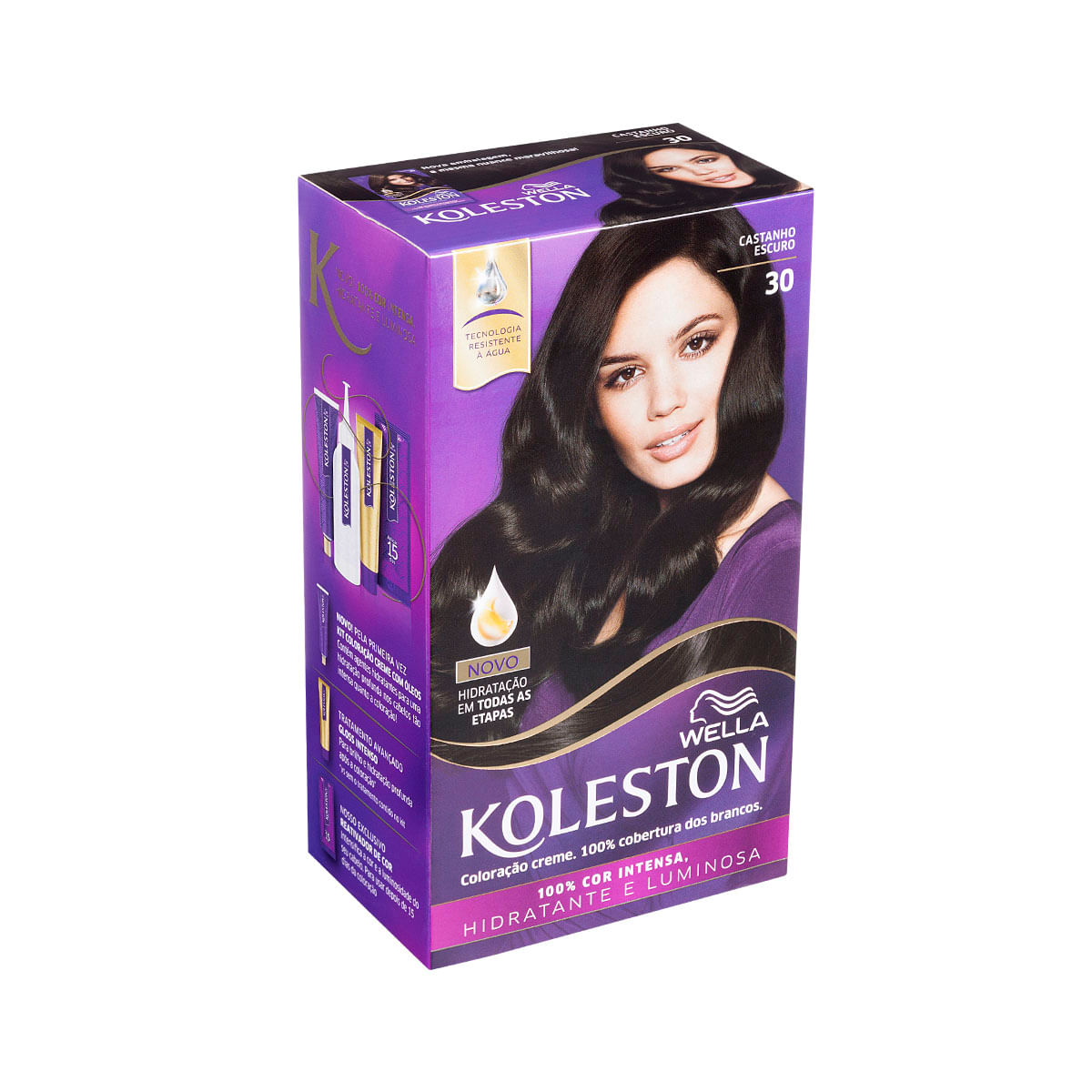 Kit tintura 30 castanho escuro Wella Koleston