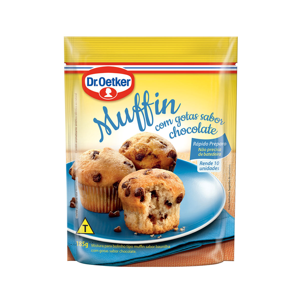 Mistura para Muffin Sabor Baunilha com Gotas de Chocolate Dr. Oetker 185g