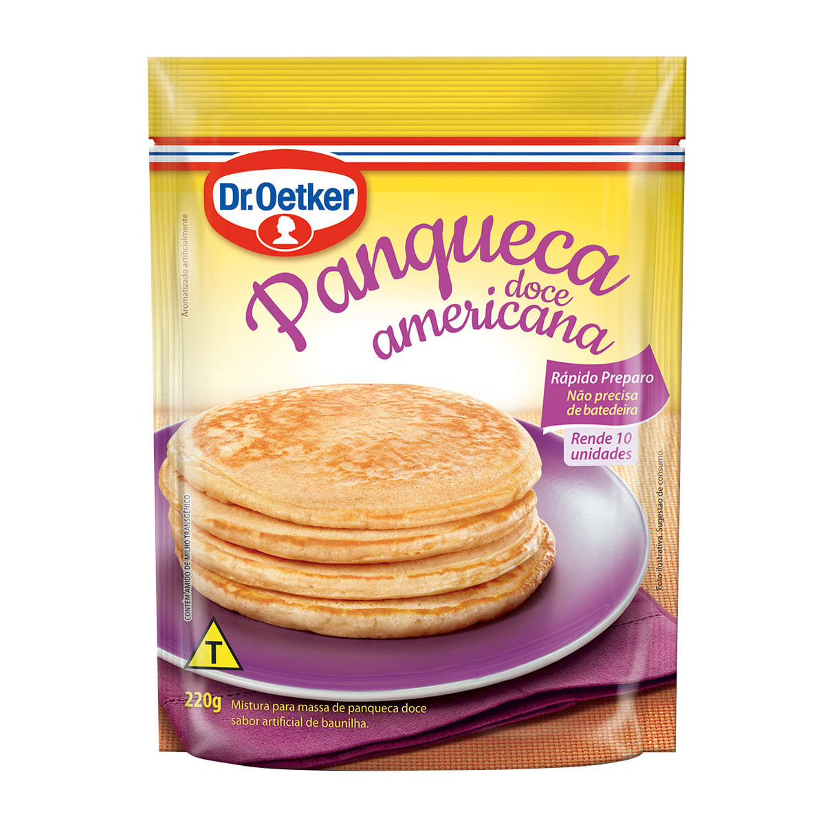 Mistura para Preparo de Panqueca Americana Sabor Baunilha Dr. Oetker 220g