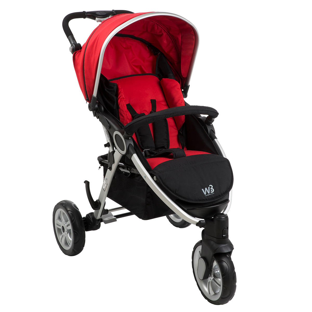 Carrinho de Bebê 3 Rodas Burigotto 3 Posições Suporta Crianças de Até 15Kg W3 IXCA5069PR46 Vermelho