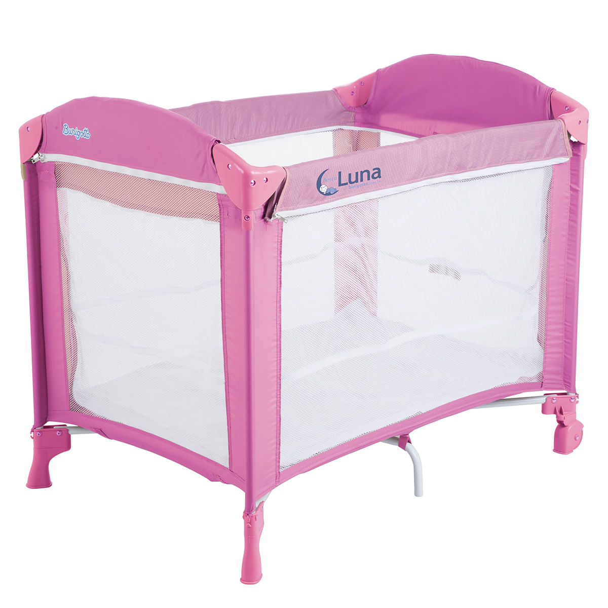 Berço Portátil Desmontável Burigotto Luna IXBE5108PKC7 Rosa Suporta até 17Kg