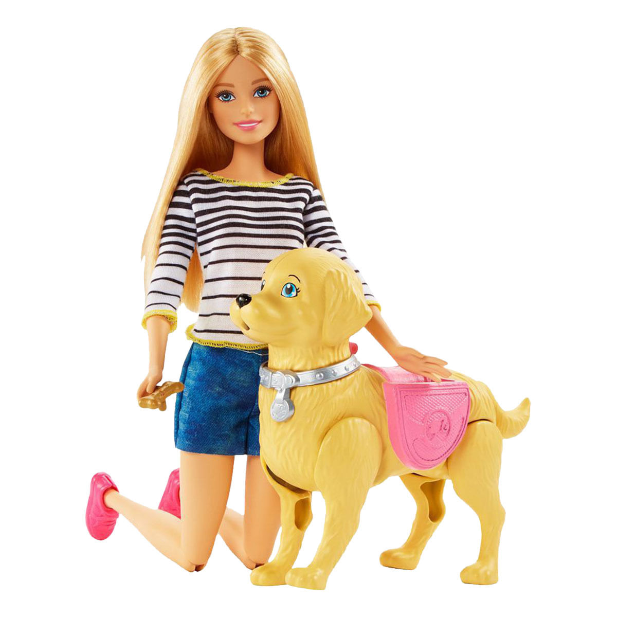 Boneca Barbie Família Passeio com Cachorrinho 30cm Mattel DWJ68