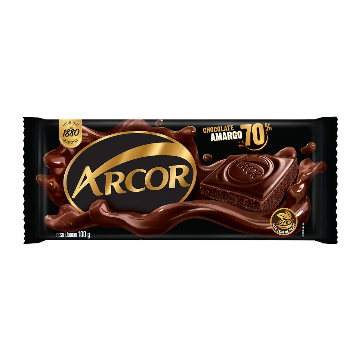 Chocolate Amargo 70% Arcor 100g