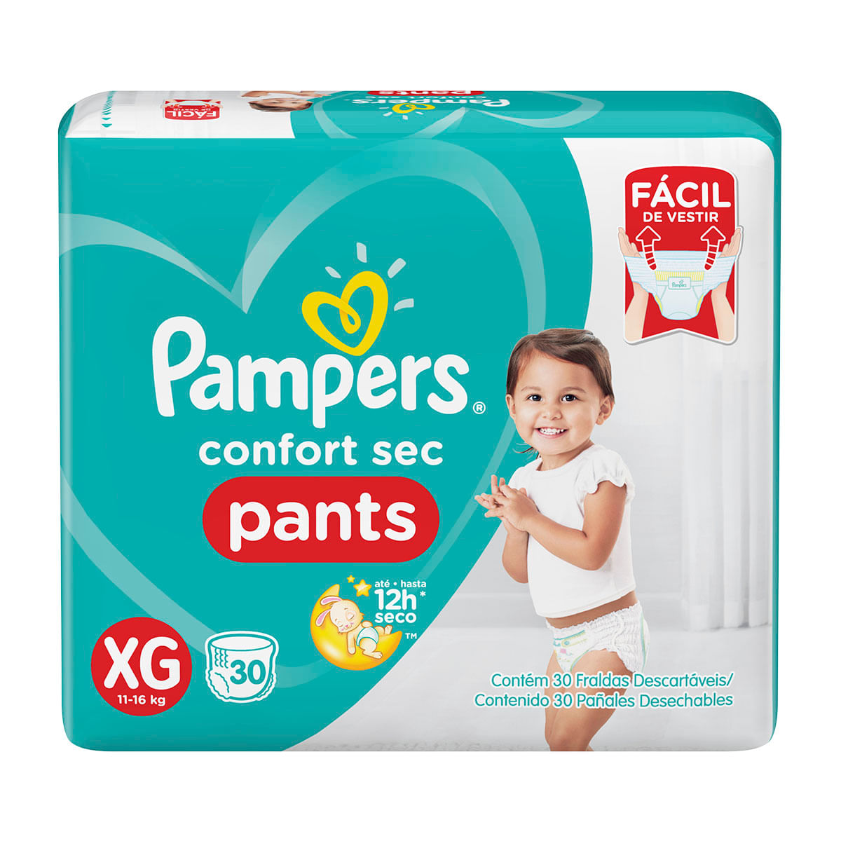 Fralda Calça Pampers XG Confort Sec Pants Mega 30 Unidades