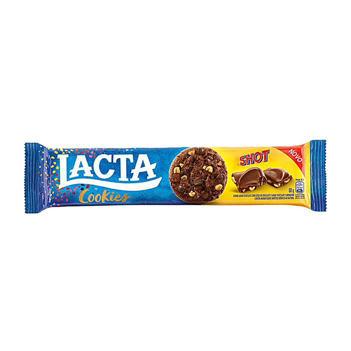 Cookie Sabor Chocolate Lacta Shot 80g