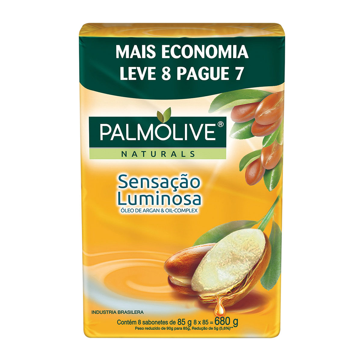 Sabonete em Barra Corporal Palmolive Naturals Sensação Luminosa 680g 8 Unidades