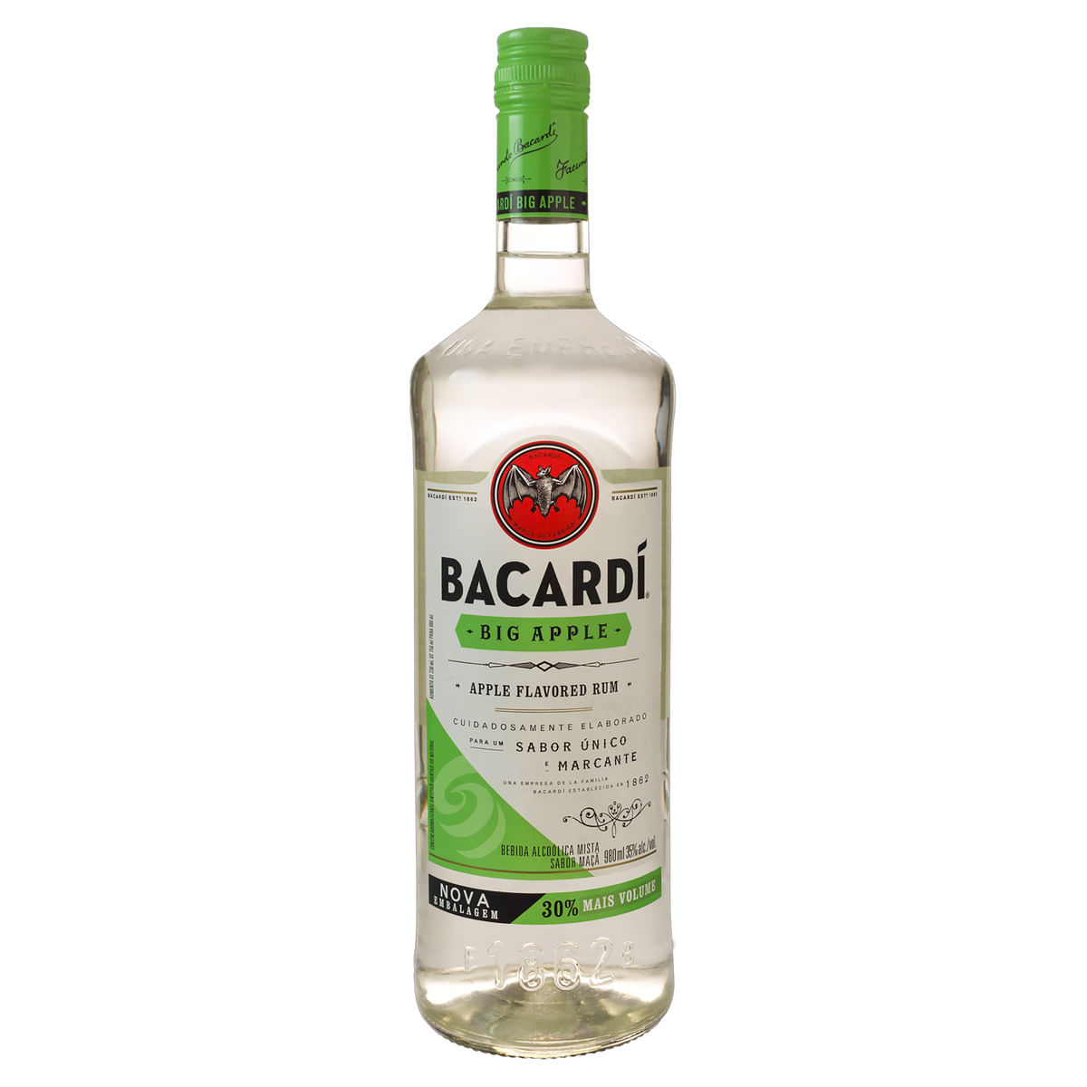 Rum Brasileiro Flavored Big Apple Bacardi Garrafa 980 ml