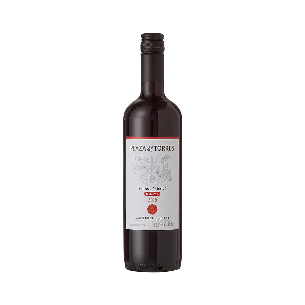 Vinho Tinto Uruguaio Tannat / Merlot Plaza del Torres - 750 ml