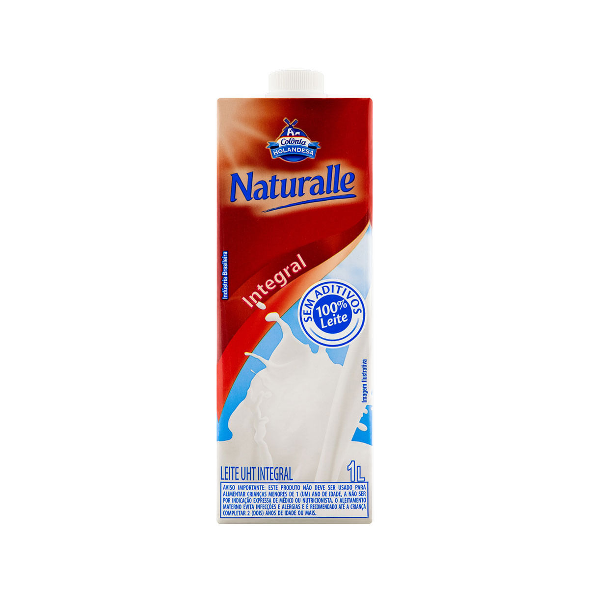 Leite UHT Integral Colônia Holandesa Naturalle Caixa com Tampa 1l