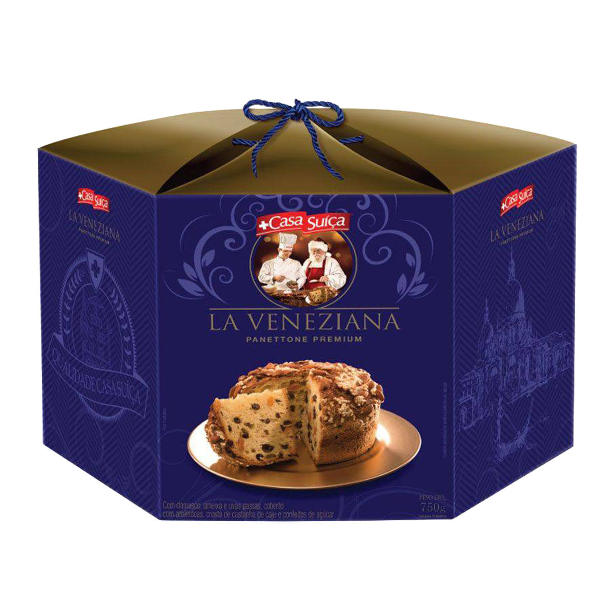 Panetone com Frutas Cristalizadas La Veneziana Casa Suíça Premium 750g