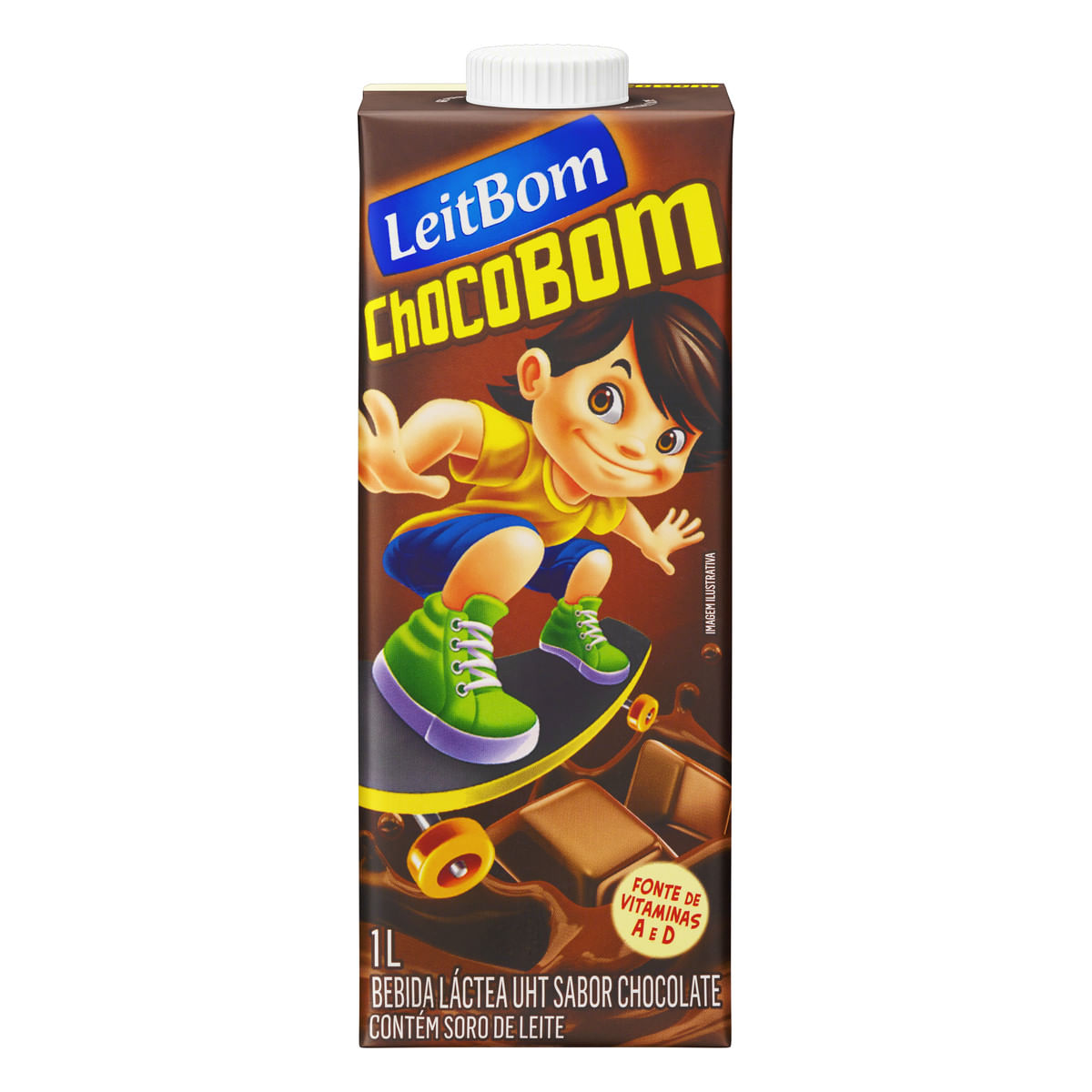 Bebida Láctea UHT Chocolate Leitbom Chocobom Caixa 1 L