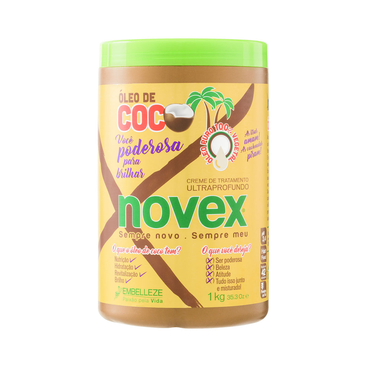 Creme de Tratamento Ultraprofundo Óleo de Coco Novex Pote 1kg