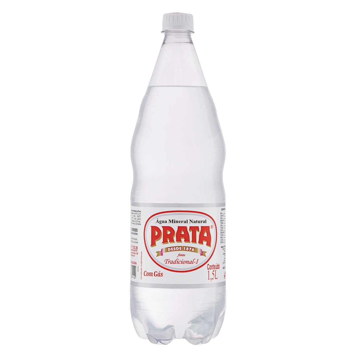 Água Mineral com Gás Prata 1,5 Litros