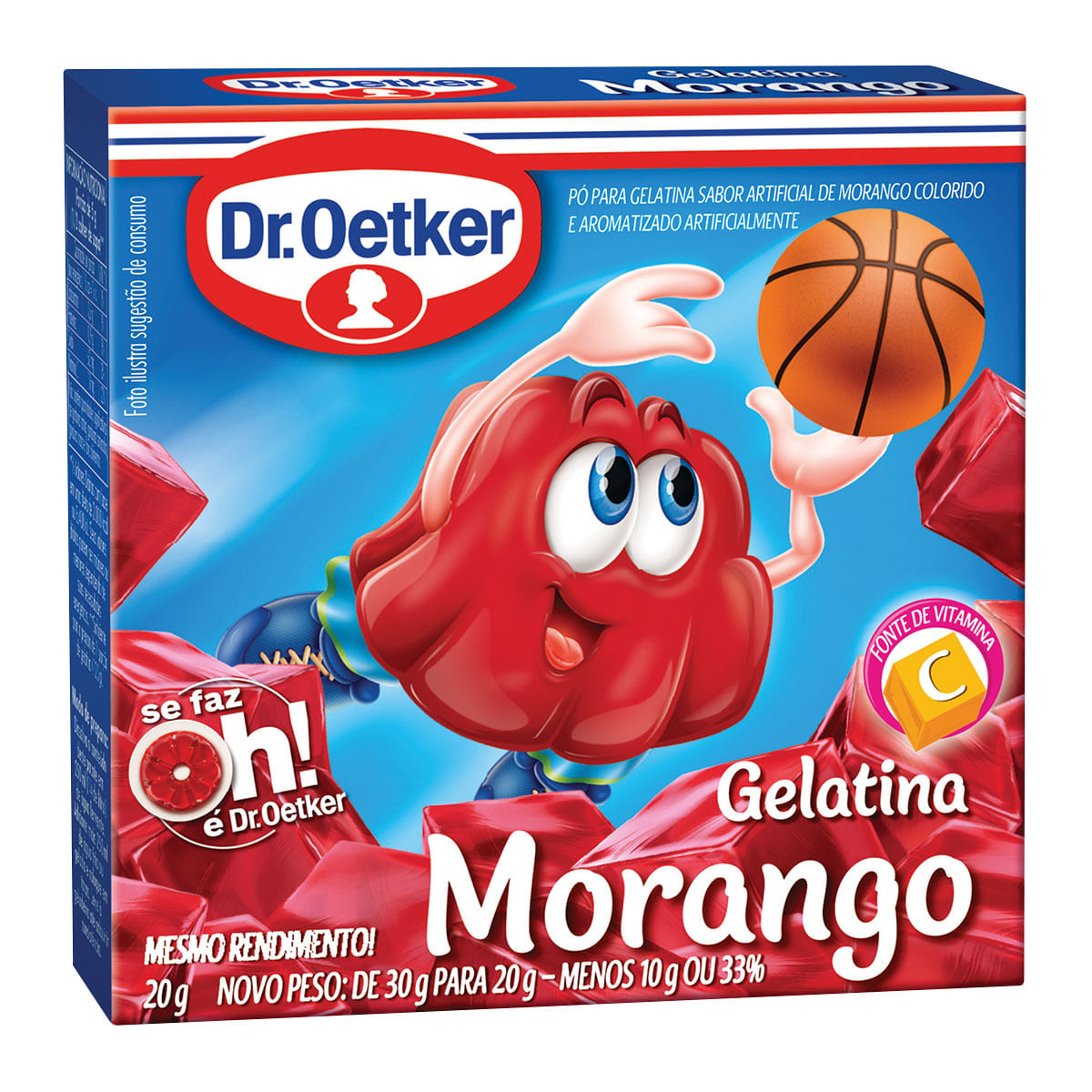 Gelatina Sabor Morango Dr. Oetker 20g