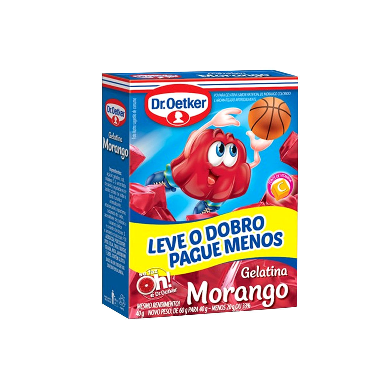 Gelatina Sabor Morango Dr. Oetker 40g