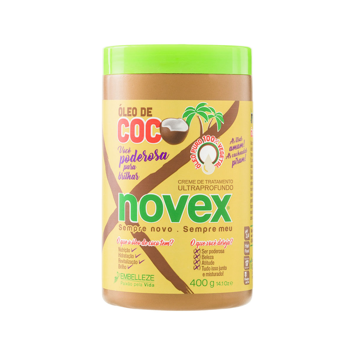 Creme de Tratamento Ultraprofundo Óleo de Coco Novex Pote 400g