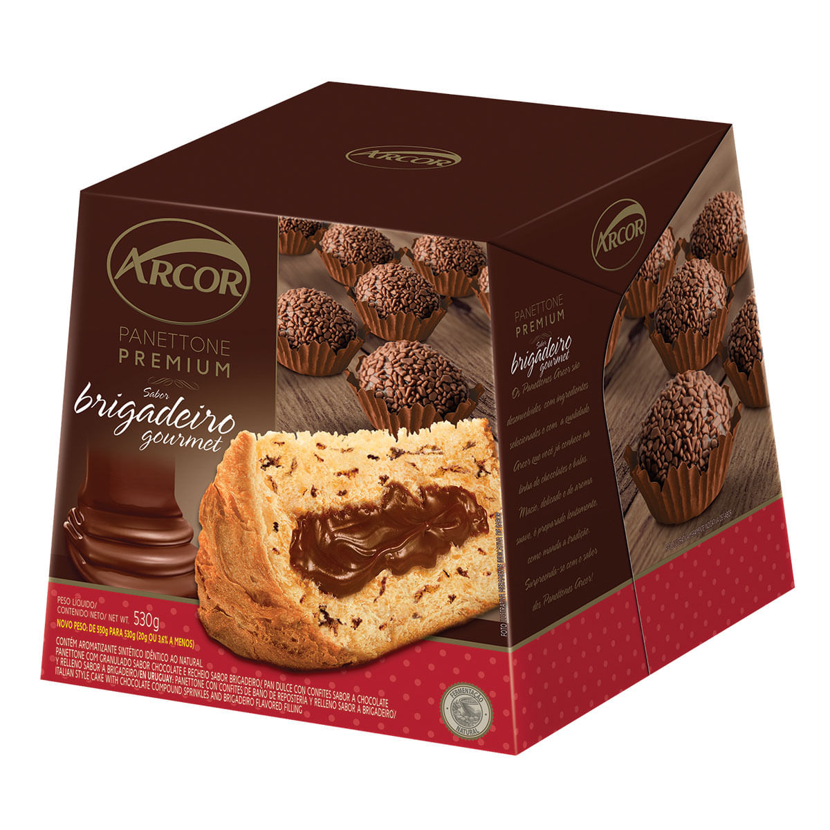 Panetone Sabor Brigadeiro com Granulado Gourmet Arcor Premium 530g