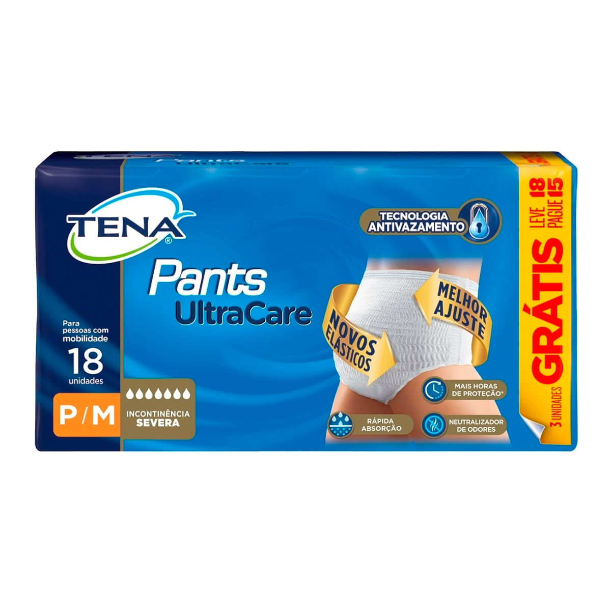 Roupa Íntima Tena P/M Pants 18 Unidades - Embalagem Promocional