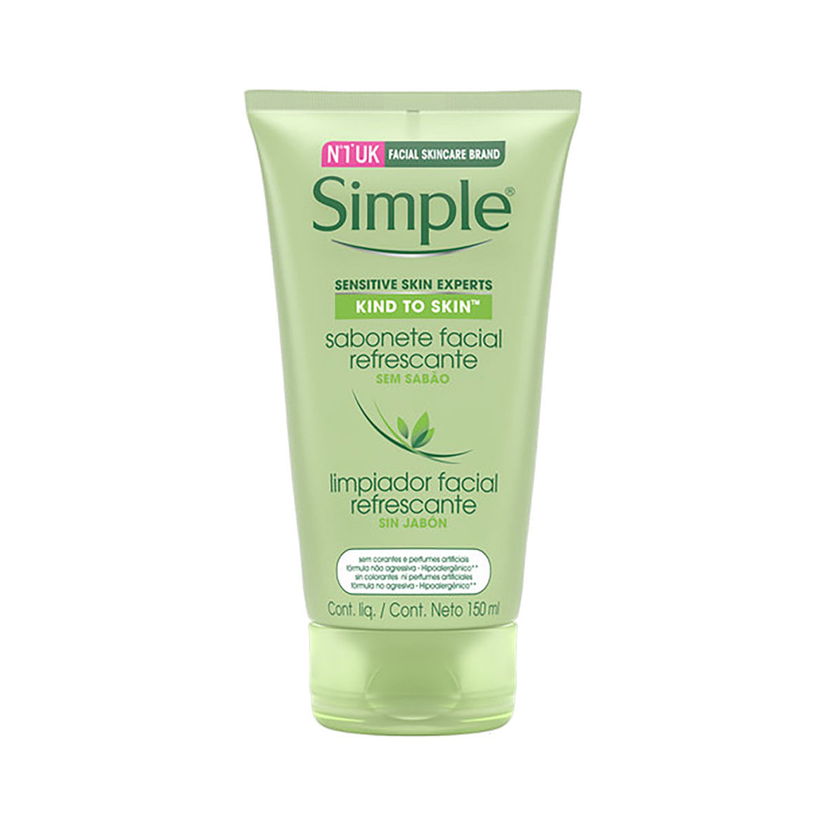 Sabonete Líquido Refrescante Facial Simple Kind to Skin Bisnaga 150ml