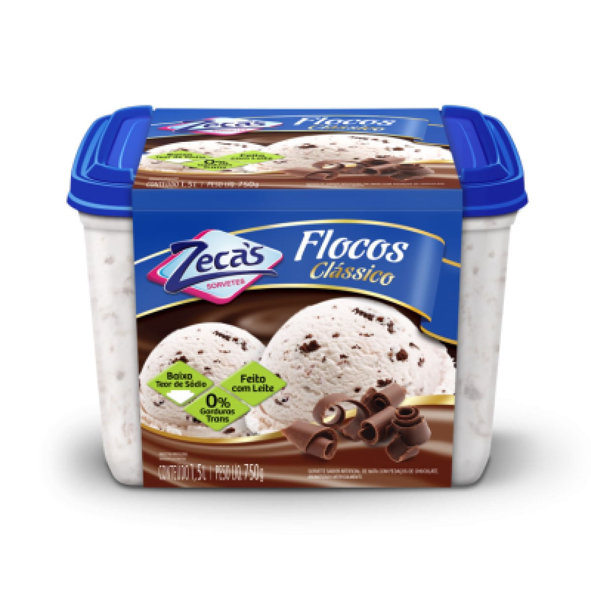 Sorvete de Flocos Zecas 1,5 L