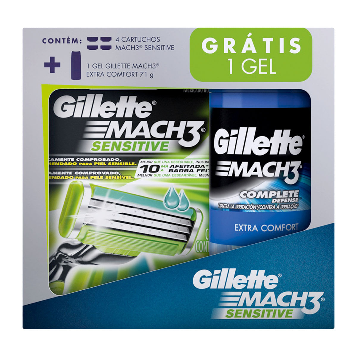 Carga para Aparelho de Barbear Gillette Mach3 Sensitive - Embalagem Promocional