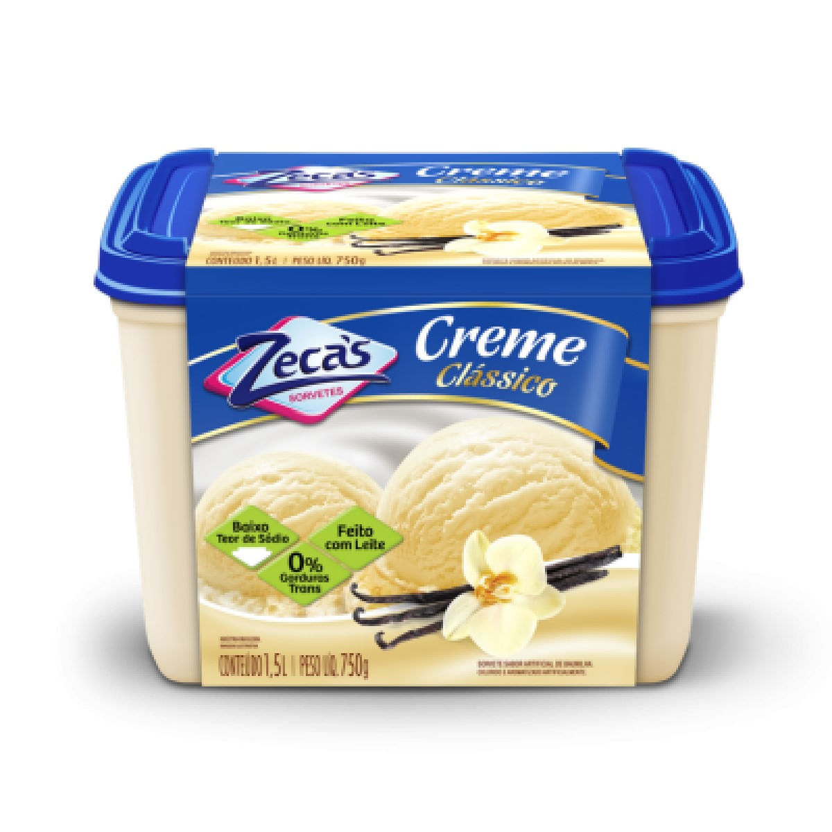 Sorvete de Creme Zecas 1,5 L