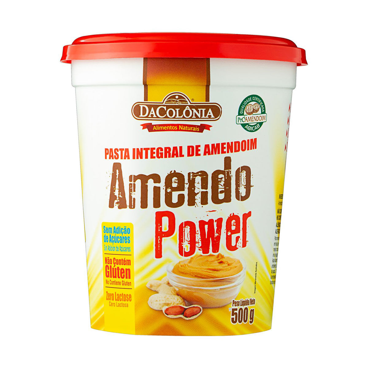 Pasta de Amendoim Amendo Power Integral DaColônia Pote 500g