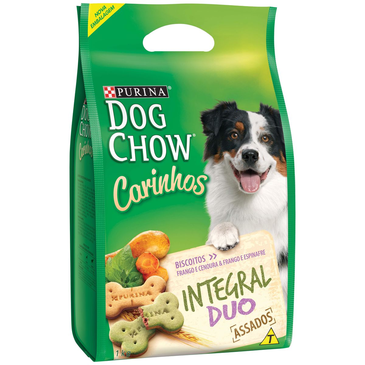 Biscoito Integral Duo para Cachorro Purina Dog Chow Carinhos 1Kg