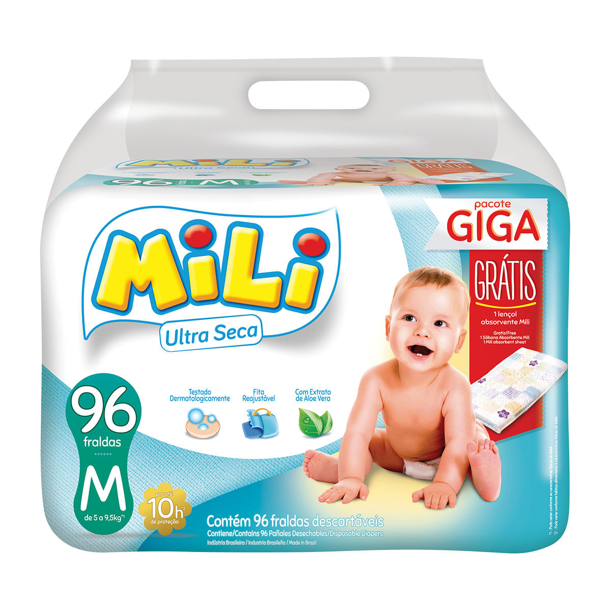 Fralda Mili M Ultra Seca Giga - 96 Unidades