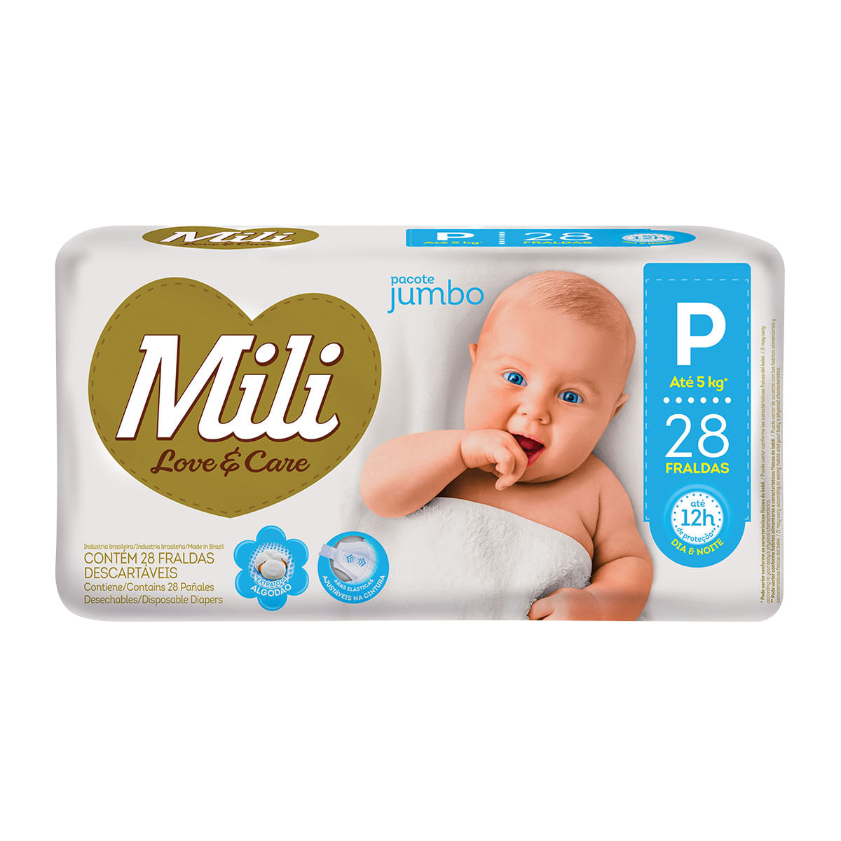 Fralda Mili P Love e Care Jumbo - 28 Unidades