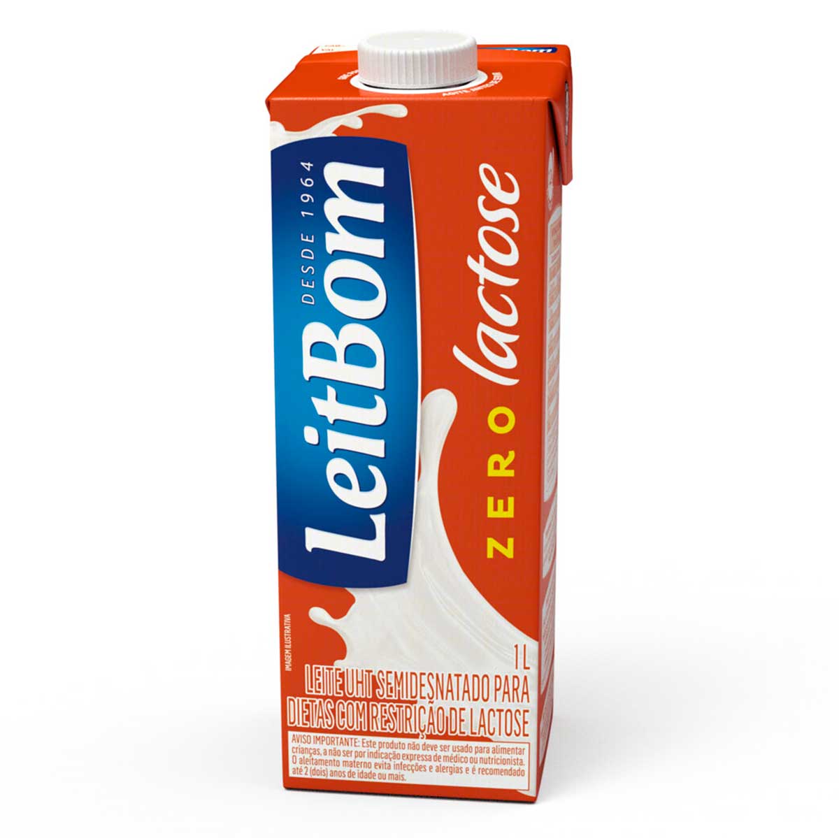 Leite UHT Semidesnatado Zero Lactose Leitbom Caixa 1 L