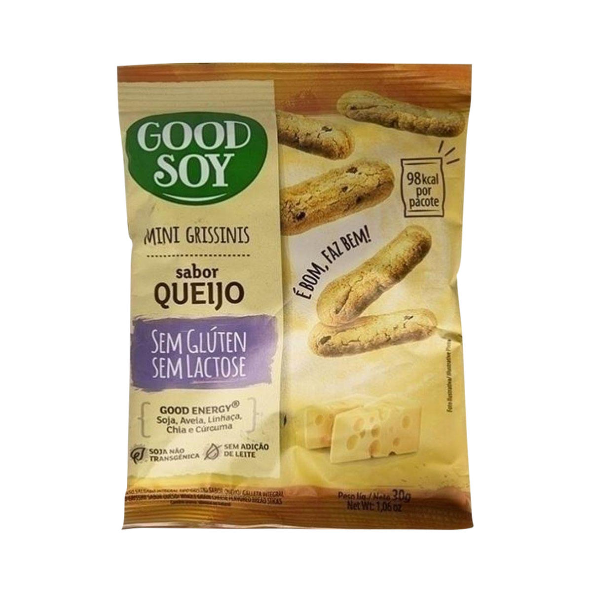 Mini Grissinis Integral sem Glúten Sabor Queijo GoodSoy 30g