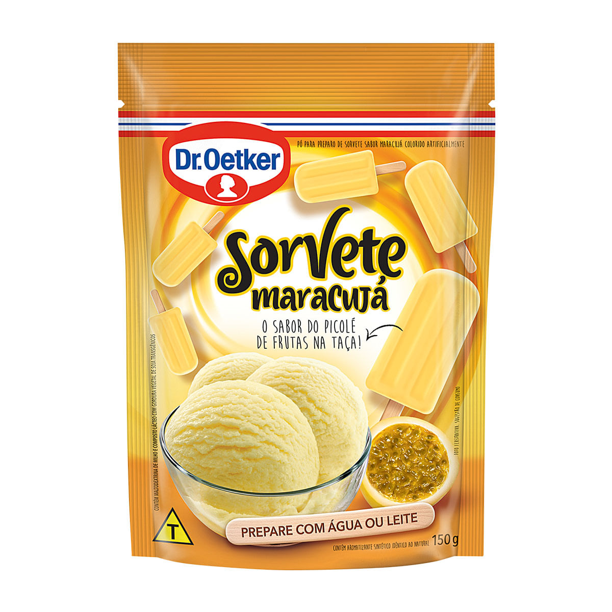 Mistura para Sorvete de Massa Sabor Maracujá Dr. Oetker 150g