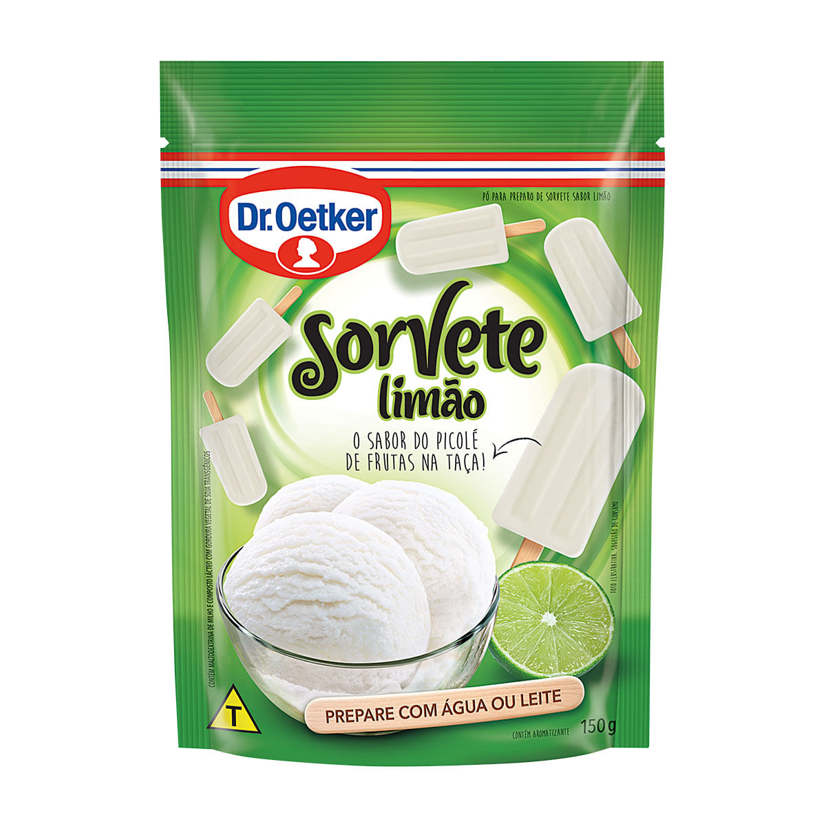 Mistura para Sorvete de Massa Sabor Limão Dr. Oetker 150g