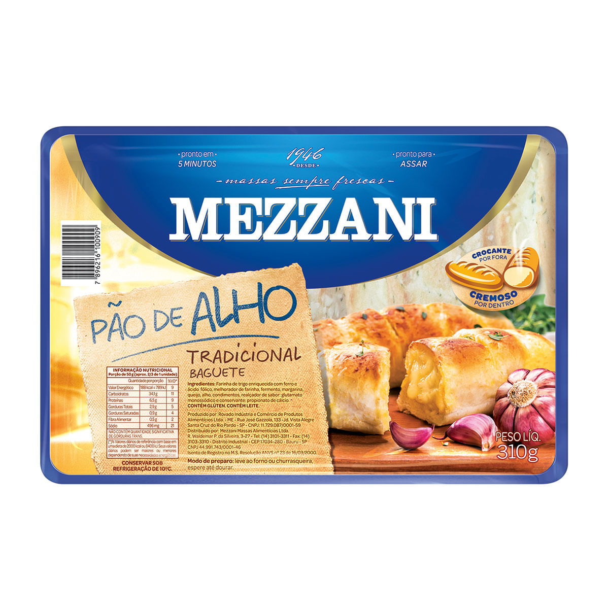 Pão de Alho Tradicional Mezzani 310g