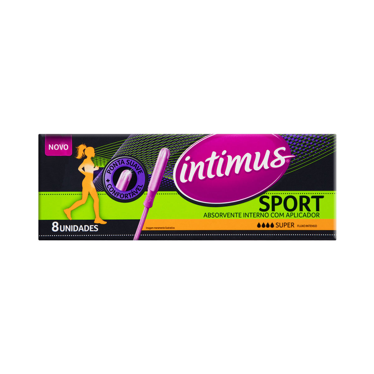 Absorvente Interno Super com Aplicador Intimus Sport Caixa 8 Unidades