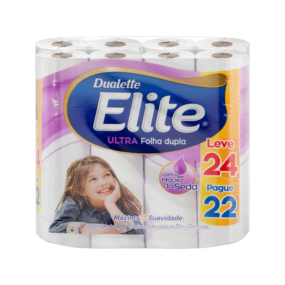 Papel Higiênico Folha Dupla 30 Metros Dualette Elite Leve 24 Pague 22