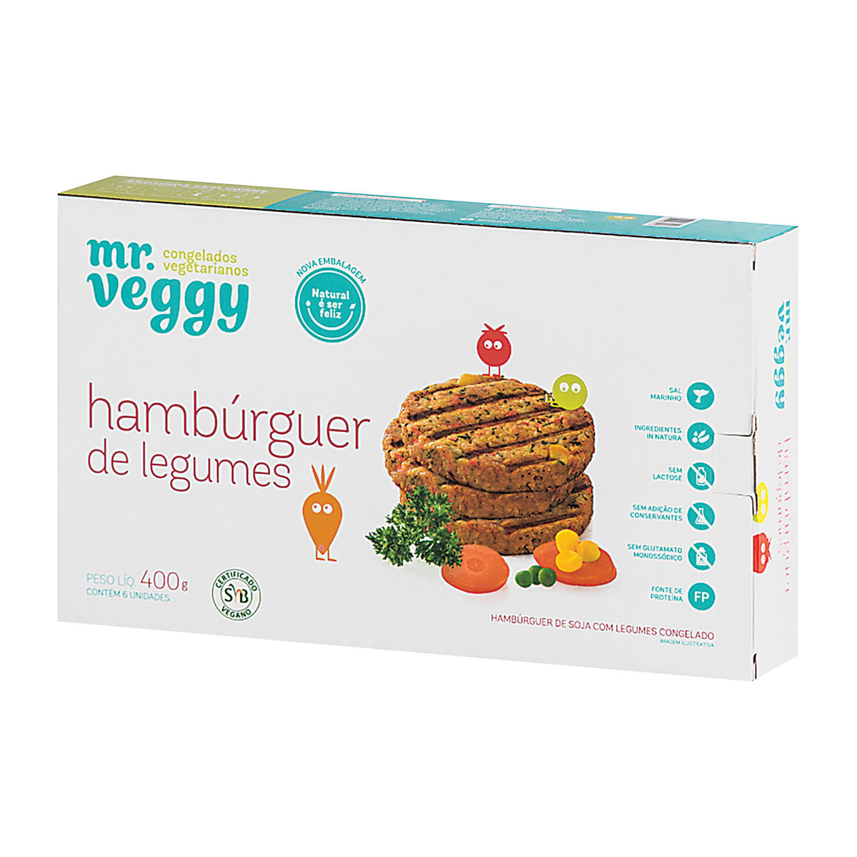 Hambúrguer Vegano de Legumes Mr. Veggy com 6 Unidades